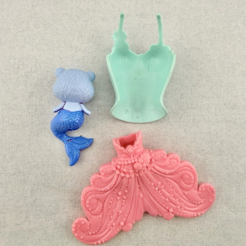 Barbie‎ Mermaid Fantasy Blue Mer-Pet Bodice Pink Tail Replacement Pieces Mattel